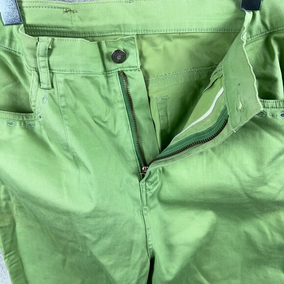 CV Veichi Skinny Jeans Embroidered Detail Ankle Slit Womens Green Size 31 - Picture 5 of 13